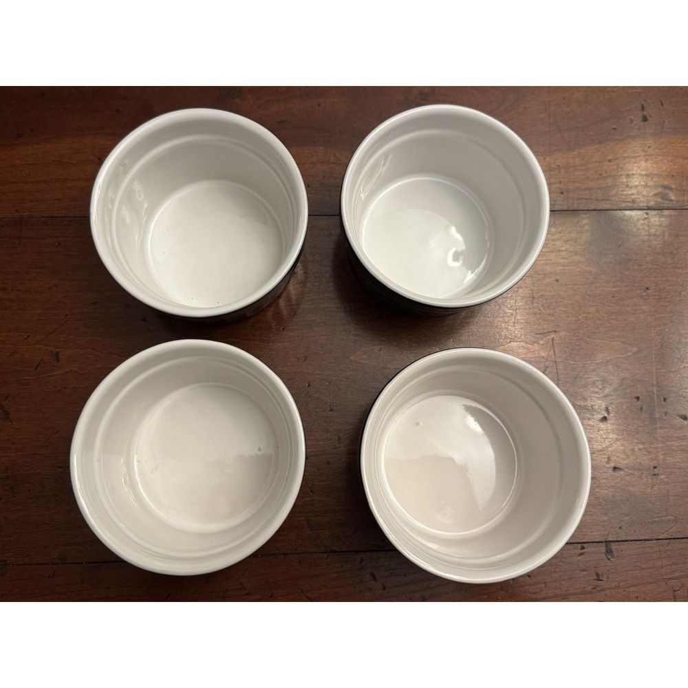 Set of 4 Navy Porcelain Ramikins